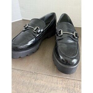 Franco Sarto women’s Size 10M US Bergamot Black slip on loafers Flat Below 2”